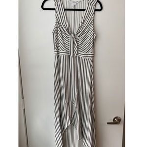 BCBGeneration Striped, High Low, Midi Dress